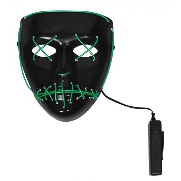 Αποκριάτικη Μάσκα Φωτιζόμενη με Πρόγραμμα Πράσινο Neon